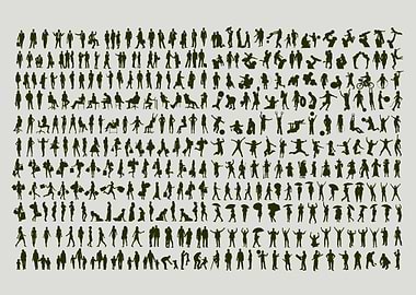silhouette people