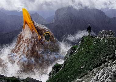 Bird in the mountains