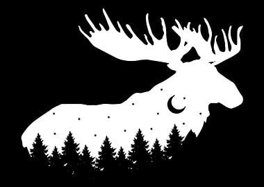 Trees Moose Nature Person