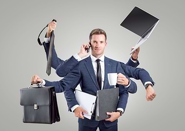 Multitasking Businessman
