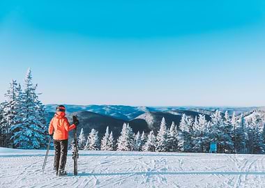 Alpine ski woman landscape