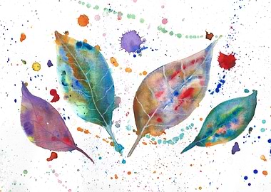 Abstract Watercolor Rainbo