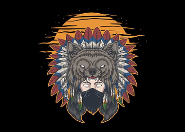 Native American Bear Head