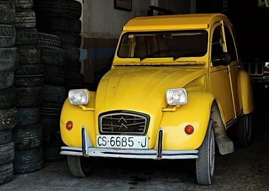 Yellow Citroen 2 CV
