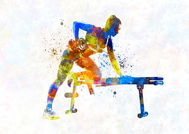 Fitness in watercolor