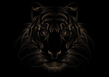 Golden Tiger Animal Art