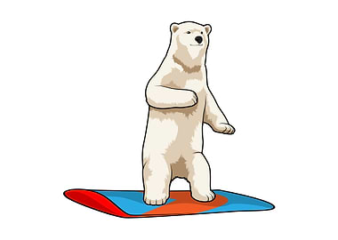 Polar bear Snowboarding