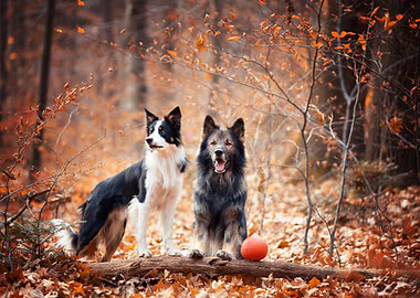 Purebred dogs and autumn