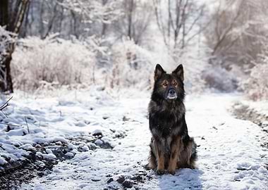German Shepherd in winter