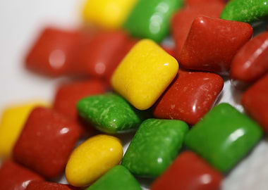 Square colorful bubblegums