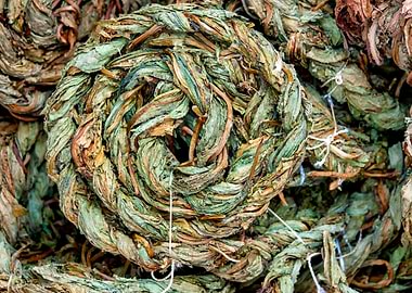 Braided dried leaves