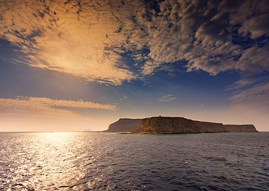 Sunset on a Greek island