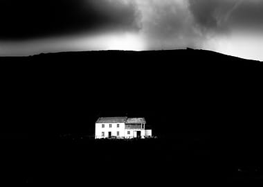 white house and mountain