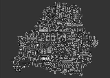 Belarus Travel Map Poster