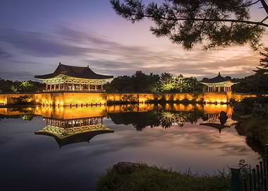 Sunset at the temple