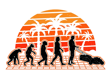 Lawnmower Evolution Sunset