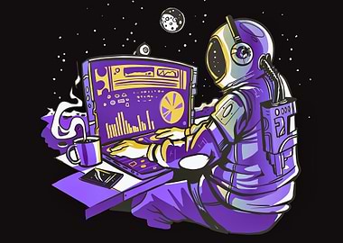 Space astronaut on compute
