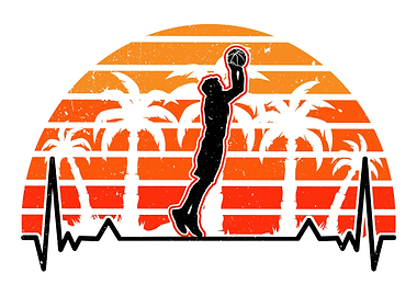 Basketball Heartbeat Retro