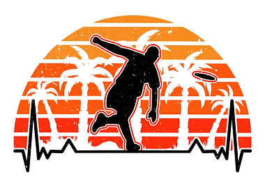Disc Golf Heartbeat Retro