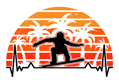 Snowboard Heartbeat Retro