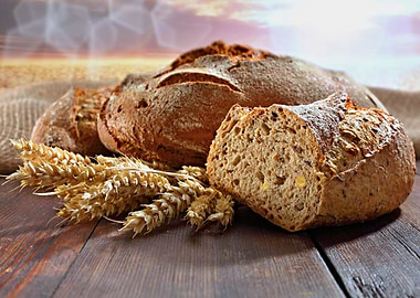 Delicious wreath of bread