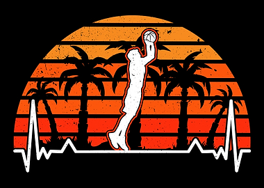 Basketball Heartbeat Retro