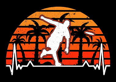 Disc Golf Heartbeat Retro
