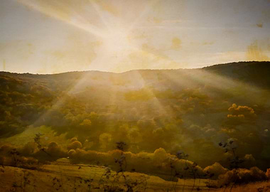 Countryside vintage sunset