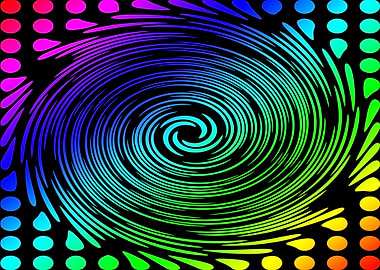 Multicolor abstract spiral