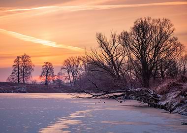 Frozen morning, wild river