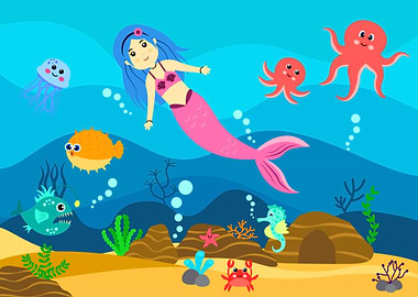 Mermaid in underwater