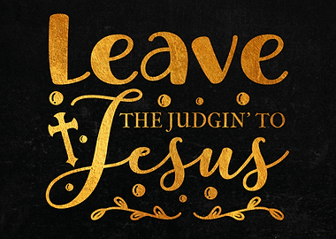 Leave the judgin to jesus