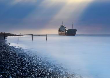 Slanted light cargo ship