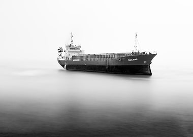 Cargo ship at anchor