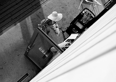 Coffee lover entering cafe