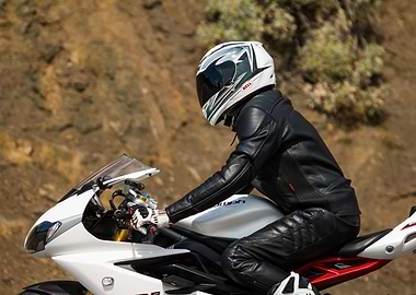 Fast speed on a Motorbike