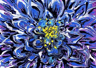 BlueYellow Aster Flower