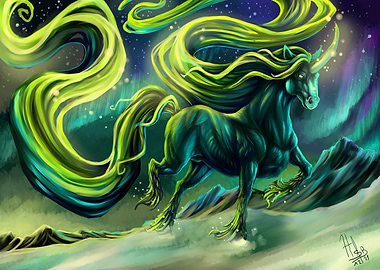 Northern lights unicorn