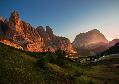 sunset groedner joch