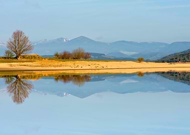Calm lake and reflection