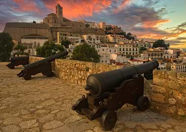 Ibiza town at sunset