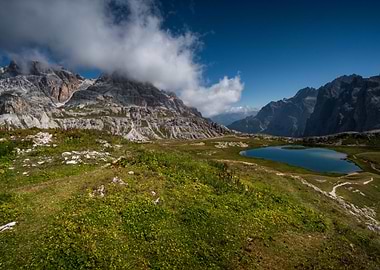 lake in dolomite mountain