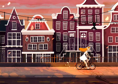 Amsterdam Travel Poster