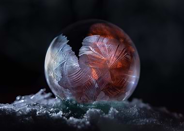 Glowing soap bubble