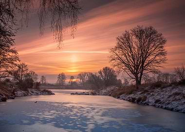 Winter frozen landscape