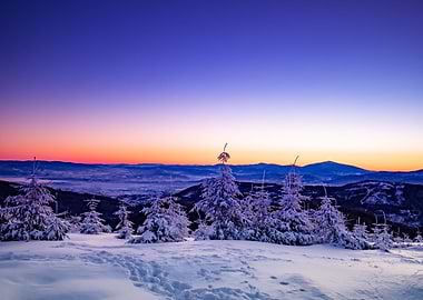Winter mountain,frozen day