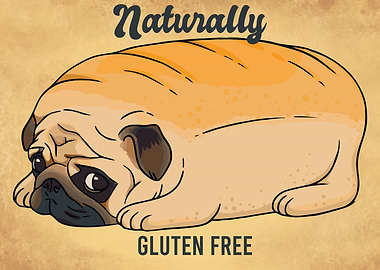 Cute Pug Bread Dog Lover