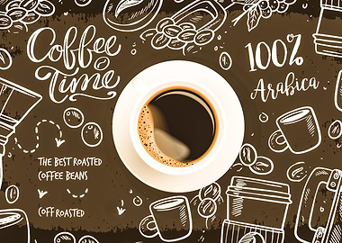 Cafe Menu Card Coffee