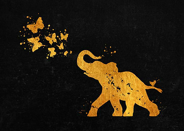Elephant and Butterflies