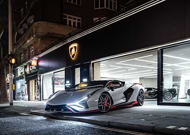 Lamborghini Sian White